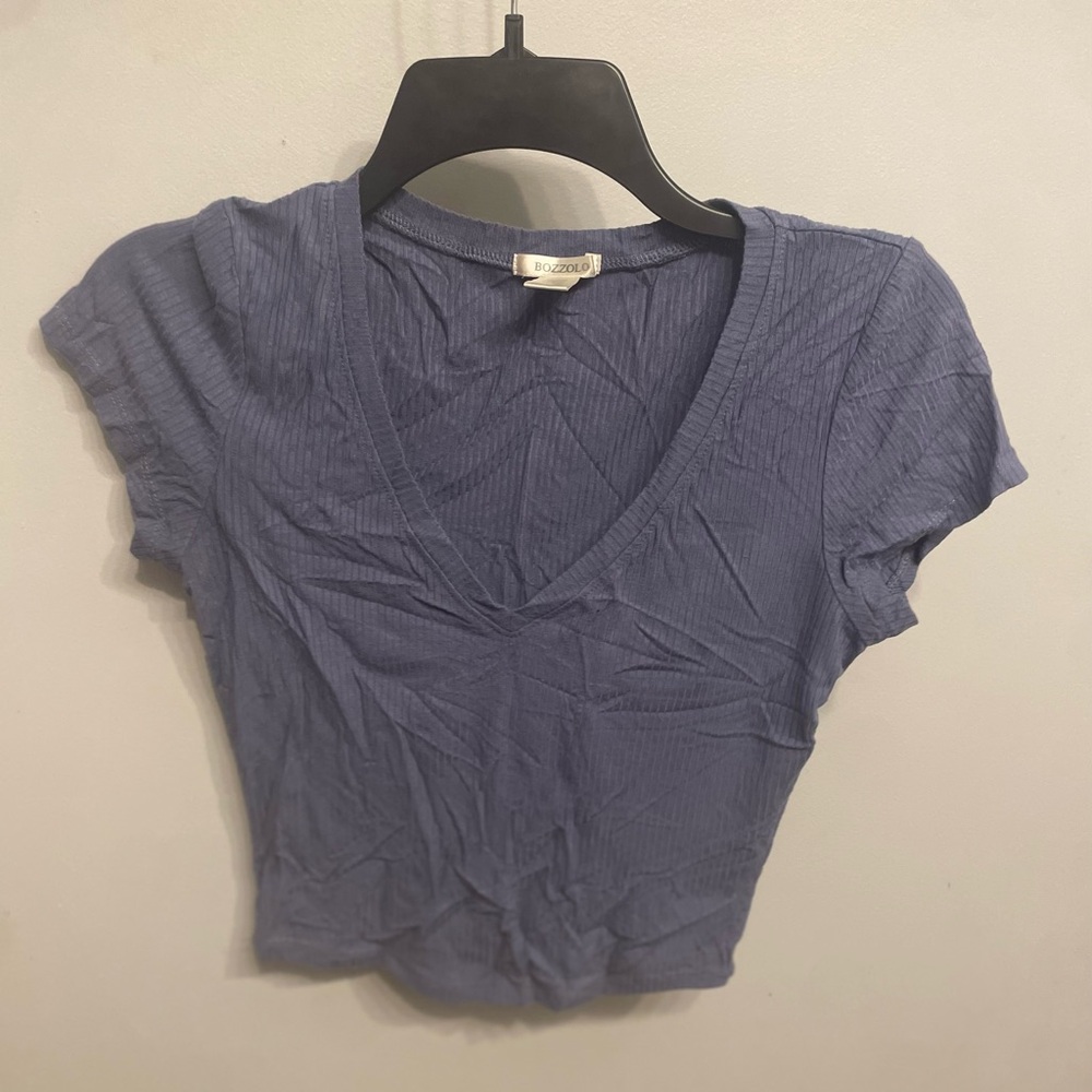Brandy Melville Purple V-Neck Tee